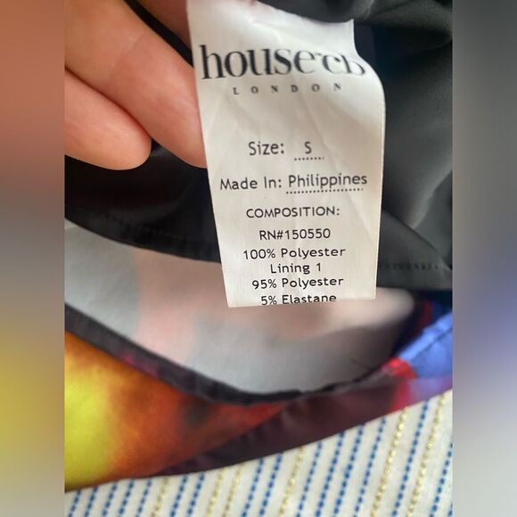 HOUSE OF CB Authentic 'Mitzi' Printed Satin Corset Midi Dress Size Small - Picture 9 of 12